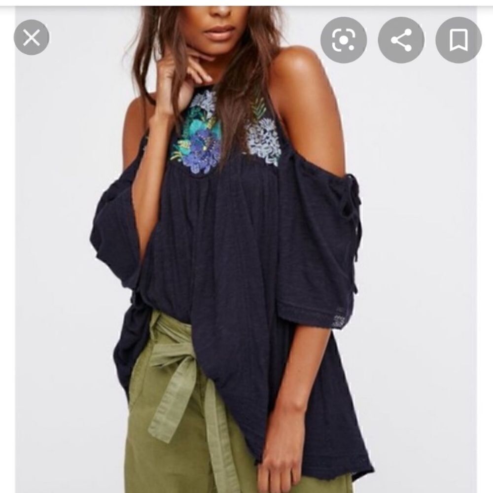 FREE PEOPLE Fast Times Cold Shoulder Top s - Picture 2 of 10